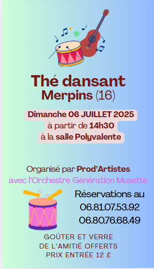 Thé dansant à la salle Polyvalente dimanche 6 juillet 2025
