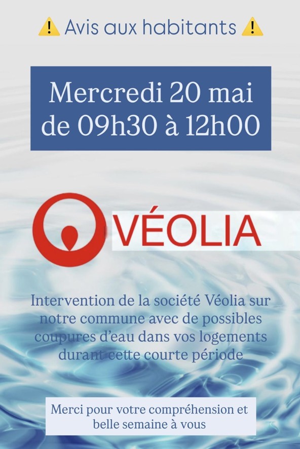 Intervention de VEOLIA sur la commune