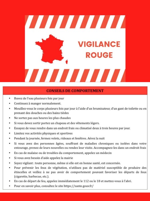 Alerte Canicule, vigilance rouge