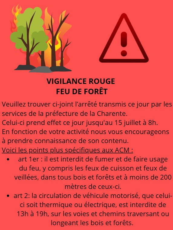 Vigilance Rouge Feu de Forêt