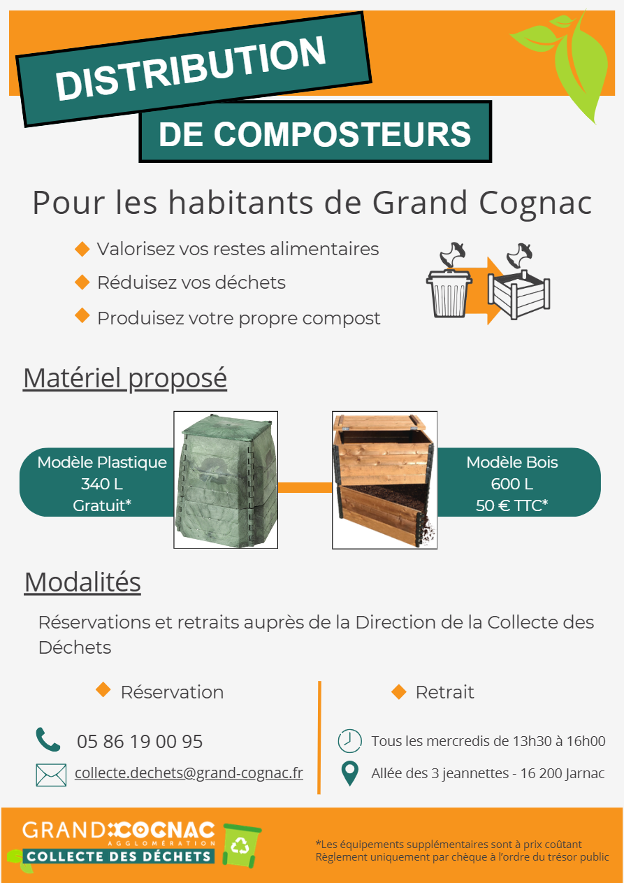 Distribution de Composteurs pour les habitants du Grand Cognac