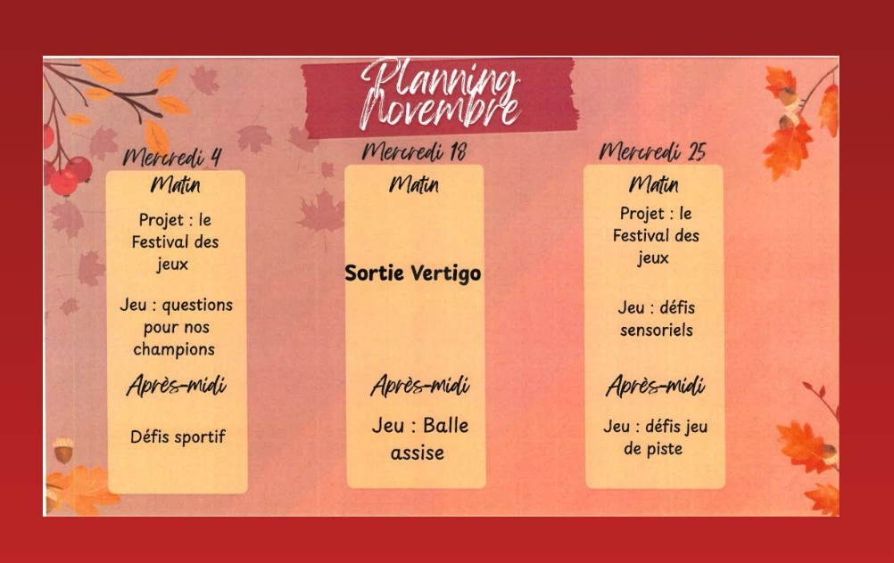 Programme ALSH Novembre 2026